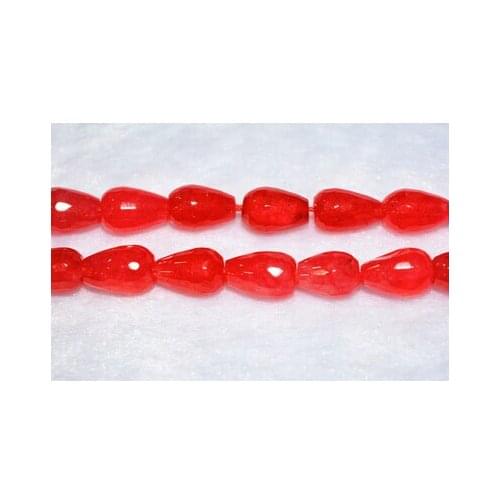 DIY choker beads stone RED gem Cuentas 8x12mm Naranja rojo facetado Arroz grano flojo 15 "AAA Factory Wholesale price