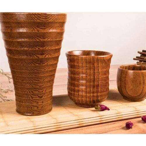 Hand-made Wooden Cup For Water Beer Coffee Drinkware Cups Wood Cups Teacups Teaware Kitchen Accessories