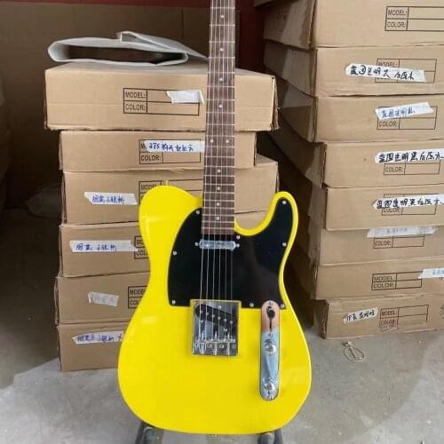 Tele Electric Guitar Bee Yellow Color Rosewood Fingerboard Chrome Hardware High Quality Guitarar Free Shipping