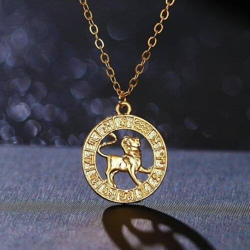 Hot sale bohemian fashion jewelry with twelve constellation necklace totem necklace for female birthday party gifts wholesale