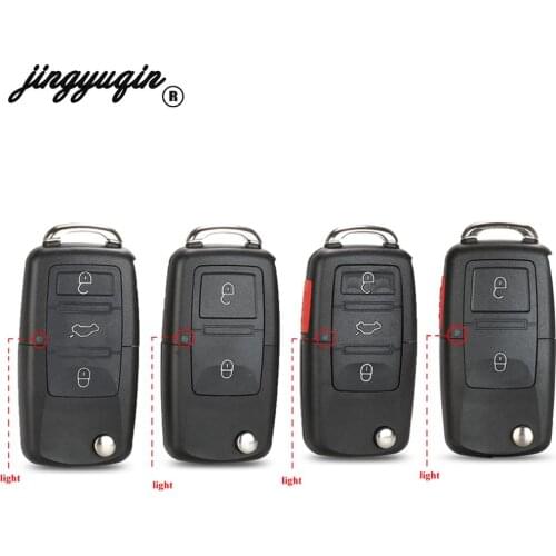 Jingyuqin 30pcs Flip Car Key Case Shell 2 Buttons for VW Volkswagen MK4 Bora Golf 4 5 6 Passat Polo Bora Touran Remote Fob Cover