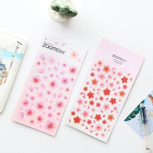 Kawaii Sakura Paper Decorative Stickers DIY Handbook Peripheral Albums Diary Creative Stationery Stickers