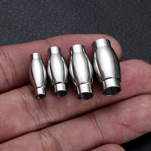 2pcs Stainless Steel Magnetic Clasp 3/4/5/6mm Leather Cord Clasps Magnet Buckle DIY Bracelet Jewelry Making Metal Accessories