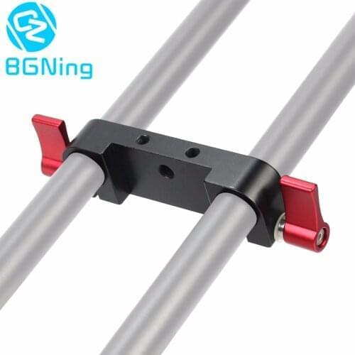 BGNing Metal Rig Rod Clamp Rail Block w/ M5 Screw for 15mm Rod Baseplate Mount for 5D2 5D3 7D DSLR Camera Photography Accessory