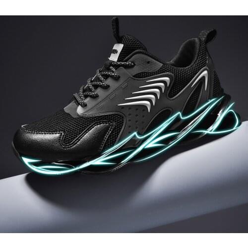 New Outdoor Mens Running Shoes Walking Sports Shoes High Quality Lace-up Reflective Blade Sneakers Breathable Mesh Zapatillas