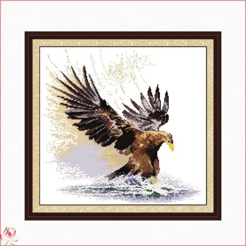 The Eagle Flies Pattern Cross Stitch Animal Embroidery Kit 11CT 14CT Count Printed Fabric Needlework Full Set DIY Sewing