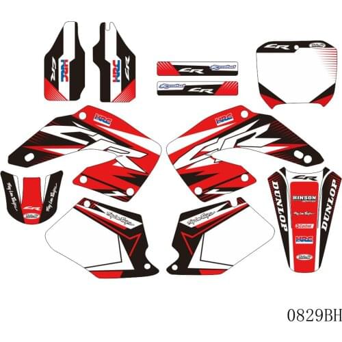 Full Graphics Decals Stickers Motorcycle Background Custom Number Name 3M Matte For HONDA CR 125 CR 250 CR125 CR250 2000 2001