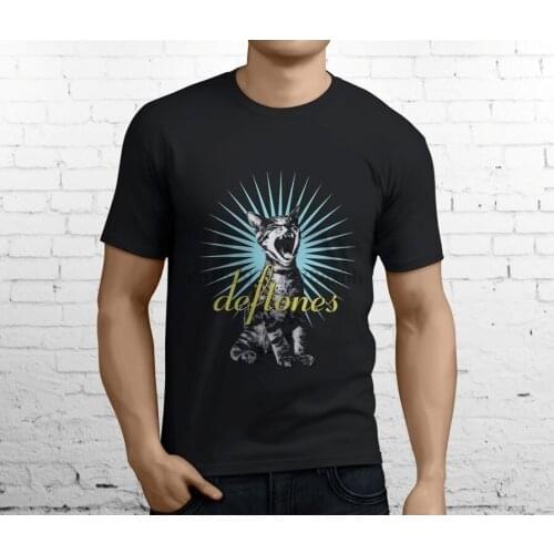 New DEFTONES Adrenaline Cat Rock Band Mens Black T-Shirt Size S-3XL
