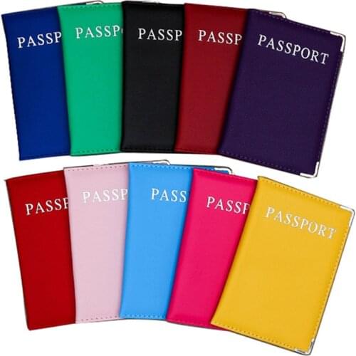 PU Leather Passport Cover Cute Business Card Holder Pouch for Travel Wallet Russian Netherland Case Women Pink Organizer Purse