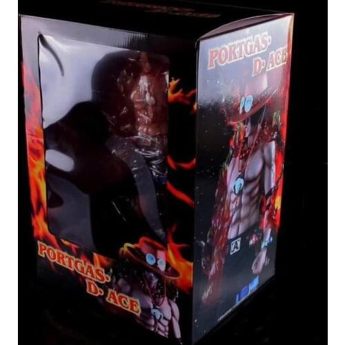 One Piece GK Portgas D Ace Action figure Fire Fist Arm Anime Model Seven colors light-emitting Doll Toy Over Size Statue Figure