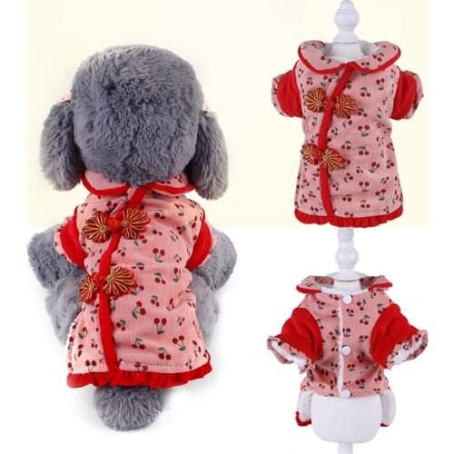 Autunm Winter Dog Clothes Warm Dog Coat Puppy Plush Costume Chinese New Year Pets Clothing for Small Medium Dogs Costume