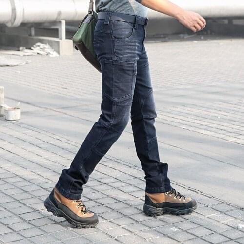 Autumn Men Jeans Outdoor Camping Hiking Trekking High Elastic Pants Male Tactical Anti-wear Training Sports Fishing Trousers