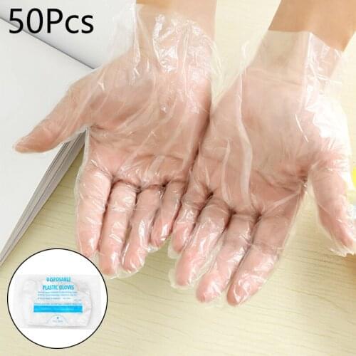 50/100pcs Disposable Plastic Clear Gloves Food Eco-friendly Gloves for Kitchen Cooking Industrial Restaurant Cleaning Gloves