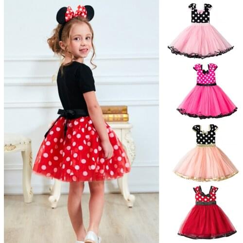 Girls Tutu Dress Cosplay Cartoon Costume Kids Dot Princess Dresses Baby Child Birthday Children Party Ballet Vestido