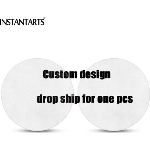 INSTANTARTS Custom your design/Logo/Name/Text Car Cup Holder Coasters Easy Removal of Auto Cupholder Anti-dirt Coaster Accessory