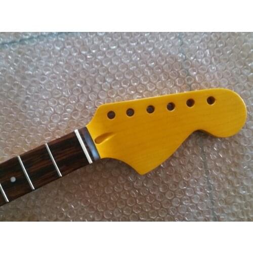 Full scalloped Guitar Neck for ST Replacement 22 Fret Maple yellow big headstock