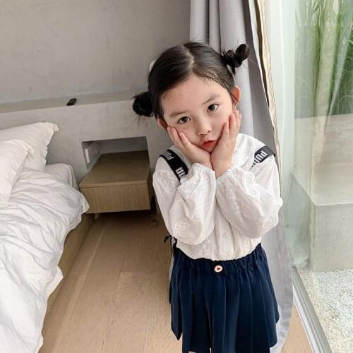 Toddler Girl Shirts Autumn New Arrival Solid Color Printed Long Sleeve Tops for Girl Kids Clothing 2 3 4 5 6 7 Years Child Shirt