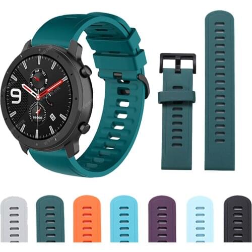 For GTR 47mm Silicon Strap Watchband for Xiaomi Huami Amazfit PACE/Stratos 3 2 2S Watch Bracelet Band for Samsung Gear S3 Correa