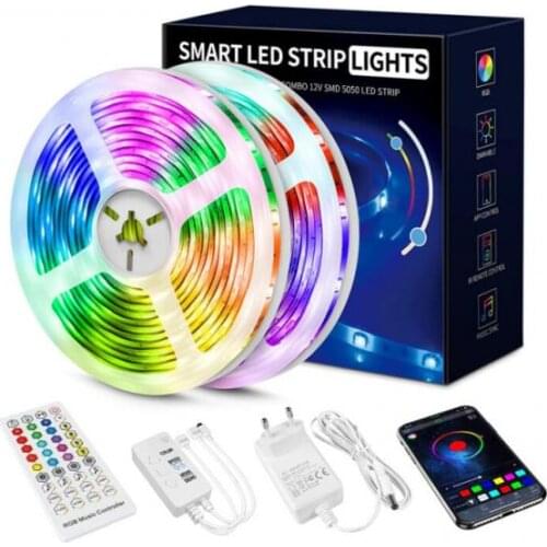 LED Strip Lights RGB 5050 Waterproof Flexible Ribbon DC 12V Wifi Tape Diode Bedroom Decoration luces Led Light Room Decor