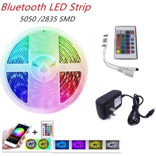 Bluetooth LED Strip Lights 20M RGB 5050 SMD Flexible Ribbon Waterproof RGB LED Light 5M 10M Tape Diode DC 12V Bluetooth Control