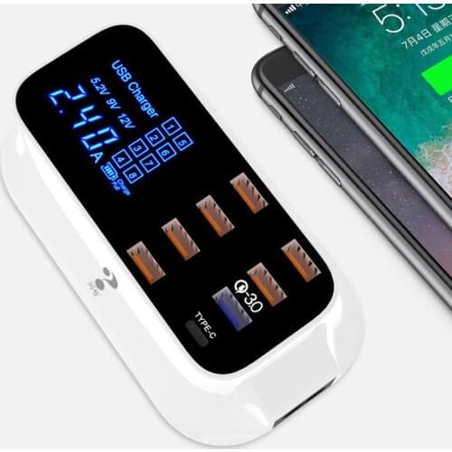 Multi Fast USB Charger 8 Ports Led Display USB Charger For Android iPhone Adapter Phone Tablet Fast Charger For xiaomi samsung