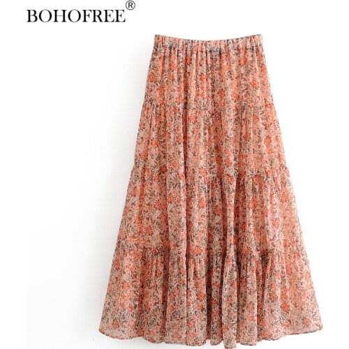2020 Spring New Small Flower Skirt Floral print Embroidery Casual Women Dress