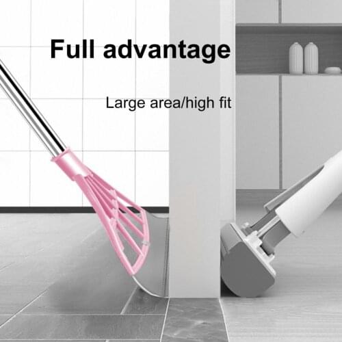 1 Set Wiper Hand Push Sweeper Broom Non-stick Removable Silicone Pet Hair Sweeping Window Scraper for Floor
