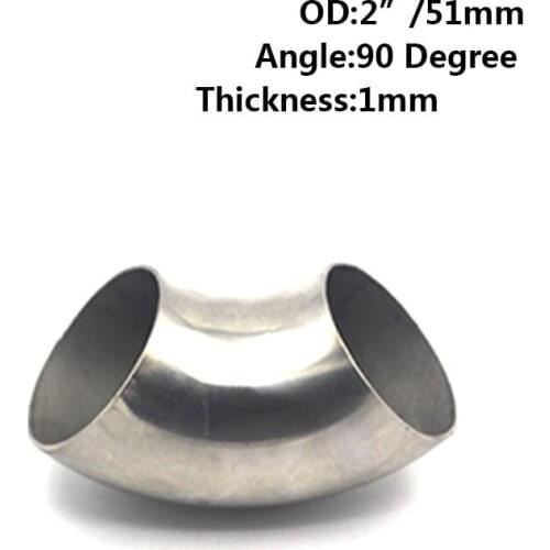 1PC 2'' 51mm/60mm/2.5'' 63mm/3''76mm 201 Stainless Steel 90 Degree Bend Elbow Pipe TT101154