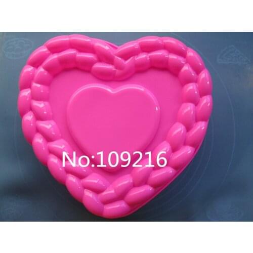 1pcs Big Love Green Good Quality 100% Food Grade Silicone Cake/Pizza/Bread Baking Pan DIY mold