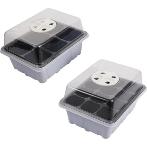 10 Pcs Cultivation Grow Box with Breathable Holes Plastic 6/12 Cells Nursery Pot Succulents Seedling Germination Tray with Cover