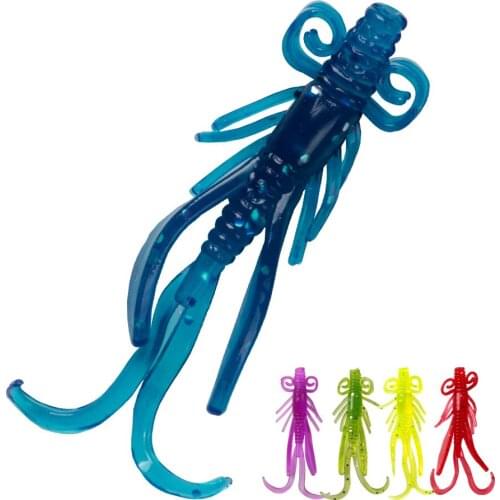 10pcs/lot fishing lure Bionic fake Squid Shrimp bait Silicone bait grubs 6cm/2g Artificial shrimp soft lure wobblers fish gear