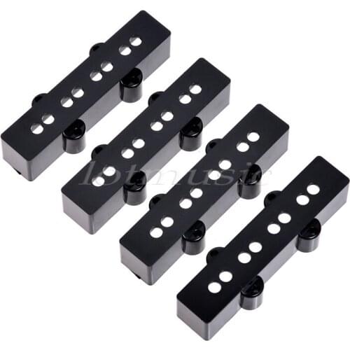 2 Sets Neck Bridge Pickup Covers Black Open Type for Jazz Bass Replacement Parts