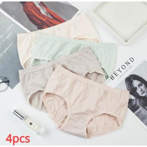 4pcs/lot Graphene Women Underwear Cotton Panties Fashion Cotton Sexy Panties Lingerie Femme Cute Seamless Briefs Breathable