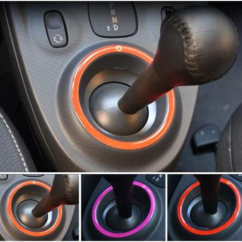 Car Interior Accessories For Smart Fortwo Forfour 453 451 Smart Logo Car Decoration Stickers Gear Decorative Ring Sticker