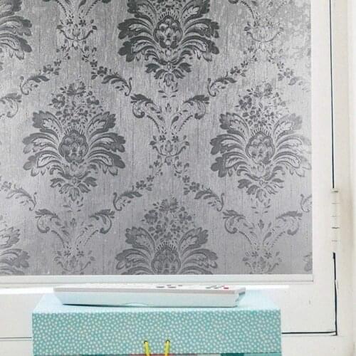 Damascus Glass Sticker Static Cling Heat Control Pivacy Protection Antiseptic Reusable Removable Tint-Film Home Office Decor