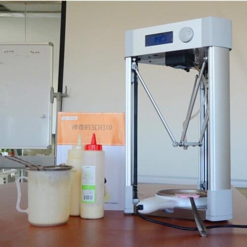 Free Shipment New Desktop Delta Type F3 Food 3D Printer Machine For Making Different Shapes Pancake