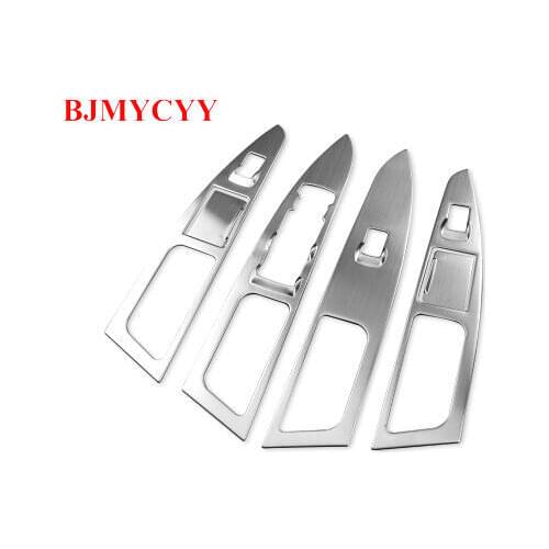 BJMYCYY 4PCS/SET Stainless steel decoration frame for car window lifting panel for new ford mondeo 2013-2018