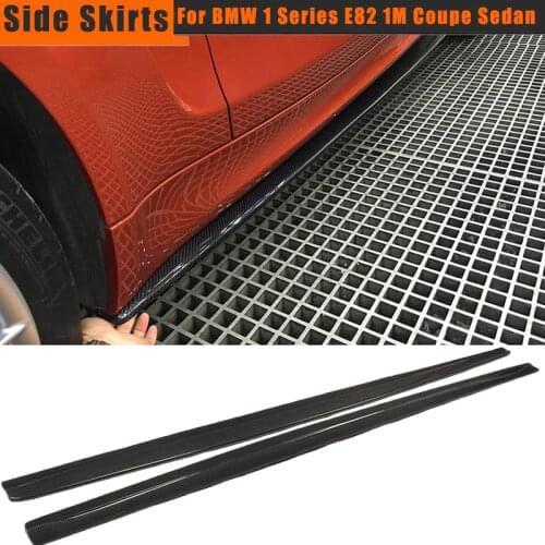 E82 Carbon Fiber Side Skirts for BMW 1 Series 1M E82 M tech Coupe Sedan Side Bumper Extenstions Lip Apron 2011-2016