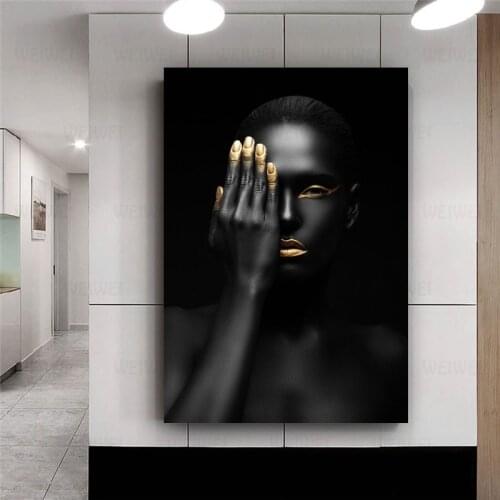 Black Scandinavian Women Paintings On Canvas Makeup African Girls Nude Posters And Print Wall Art Pictures For Living Room Decor