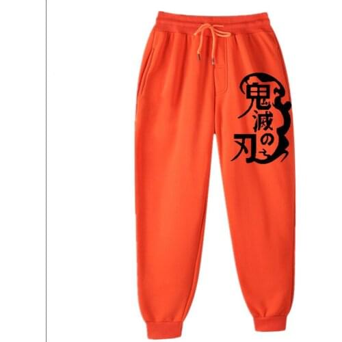 New Anime Harajuku Demon Slayer Mens Joggers Pants Men Women Sportswear Casual Trousers Black white yellow Gyms Jogger Pants