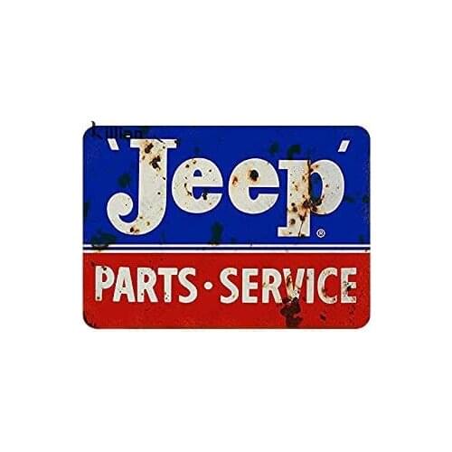 Sign Metal Plaque Parking Lot Service Text Metal Plate Car Metal Painting Jeep Metal Poster Club Bar Wall Home Decoration