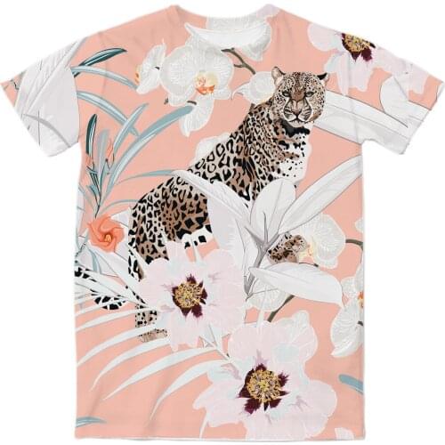 REAL American US SIZE Floral and Leopard custom made sublimation Printing T-Shirt Plus size 3xl 4XL 5XL 6XL