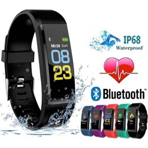ID115Plus Smart Bracelet Pedometer Bluetooth Wristband Heart Rate Monitor Watch Fitness Tracker Smartbracelet for Android/iOS
