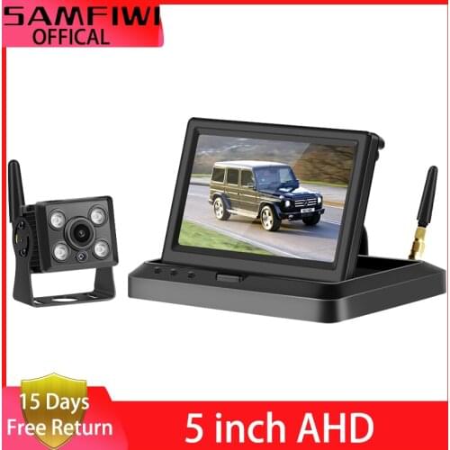 AHD Wireless Car monitor Screen 5 inch TFT LCD IR Rear View Camera Reverse Backup Wifi Camera For Bus Truck