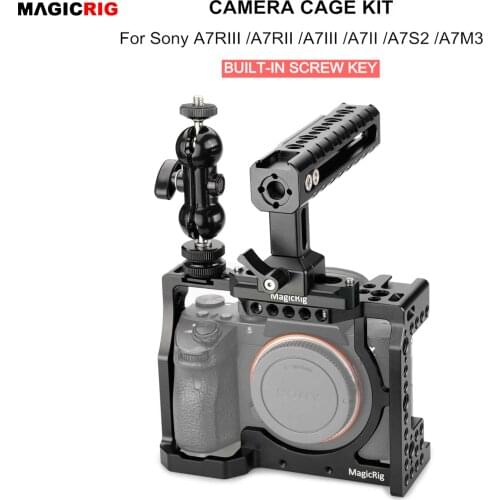 MAGICRIG Camera Cage with NATO Handle and Ball Head for Sony A7II /A7III /A7SII /A7M3 /A7RII /A7RIII Camera Extension Kit