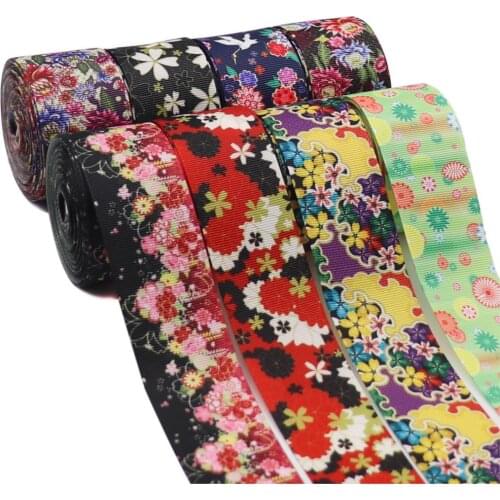 10 Yards 1.5'' 38MM Vintage Flowers Printed Ribbon For Hair Bows DIY Crafts Handmade Accessories Y2021021903
