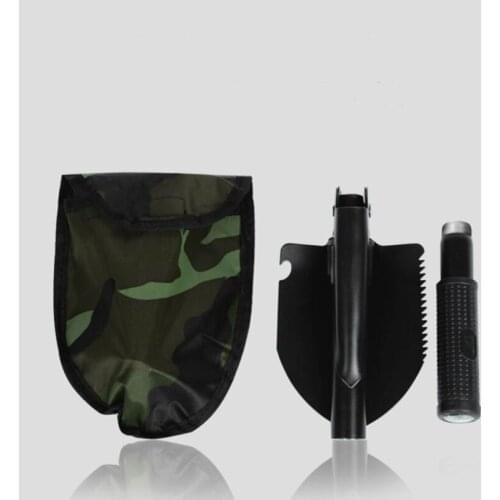 Vehicle-mounted multifunctional emergency shovel Foldable weapon shovel with compass outdoor camping cleaning