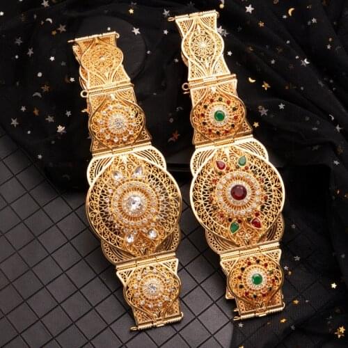Moroccan corset gold jewelry hollow-out gold-plated waist chain adjustable length metal belt