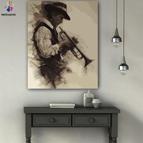 DIY colorings pictures by numbers with colors Men with music picture drawing painting by numbers framed