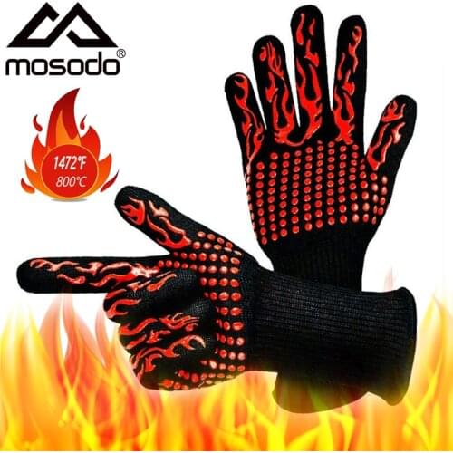 Mosodo Barbecue Glove BBQ Glove Food Grade Heat Resistant Silicone BBQ Grill Glove Oven Mitt Baking Glove Barbecue Accessories